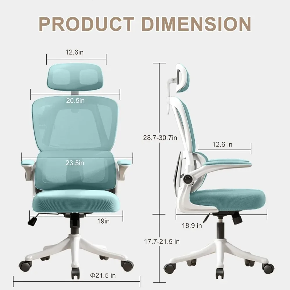 Computer Chair Office Chair High Back Office Chair With Lumbar Support Adjustable Headrest 3D