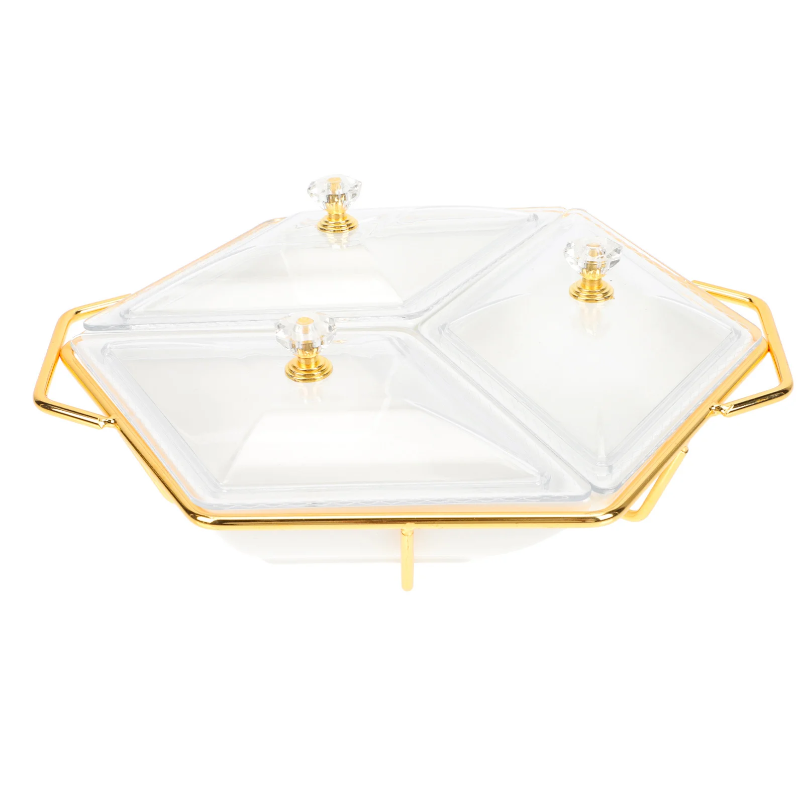 

1Set Divided Rhombus Nut Plate Multipurpose Snack Dish Large Capacity Grid Tray for Candy Snacks Dried Fruit Wedding Gathering