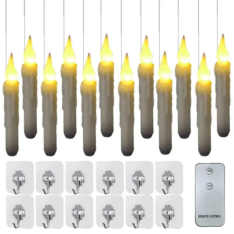 

Batteries Operated Floating Candles 12X Electric Flickering Warm Light Candles With Remote Battery Operated Candlesticks For