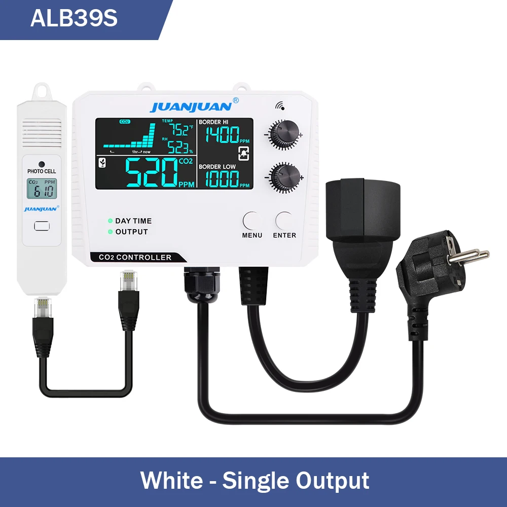 Digitale CO2 Controller Luchtkwaliteit Monitor 0 ~ 5000ppm CO2 Concentratie Detector Kooldioxide Regulator voor Plant Kas