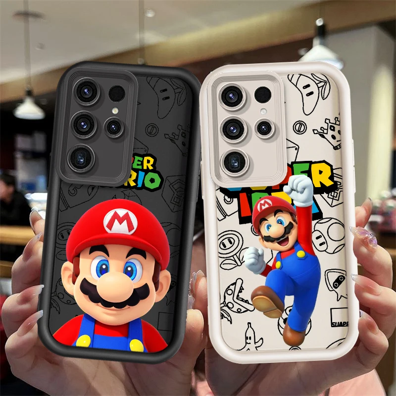 Super M-Marios Comic For Samsung Galaxy S24 S23 S22 S21 S20 Ultra Plus FE 5G Shockproof Soft Eye Ladder Phone Case