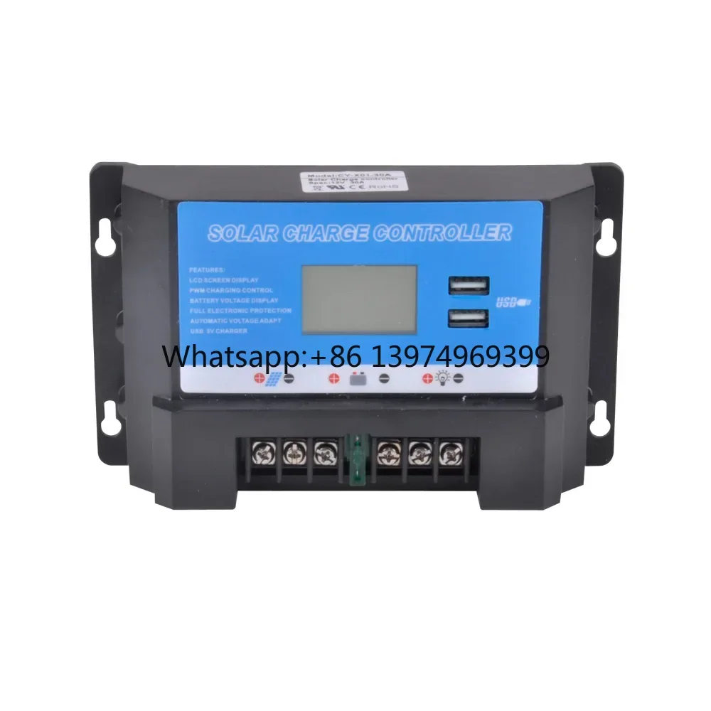 JYINS 12V/24V/48V Solar Charge Controller 20A/30A/50A/60A PWM LCD MPPT Type