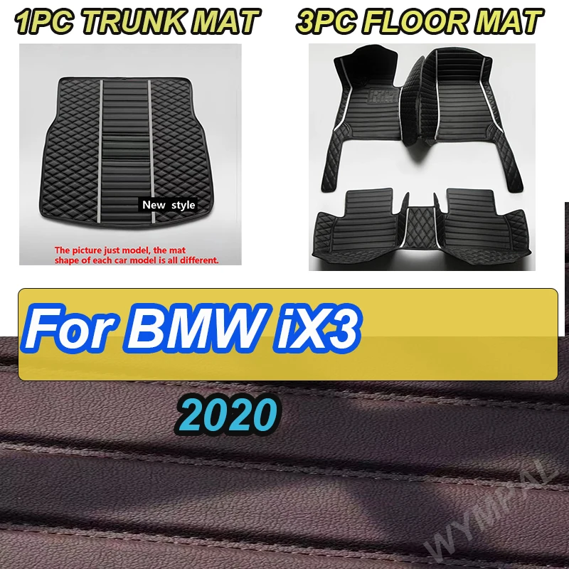 

LUXURY Car Floor Mats For BMW iX3 2020 Custom Auto Foot Pads Automobile Carpet Cover Interior Accessories