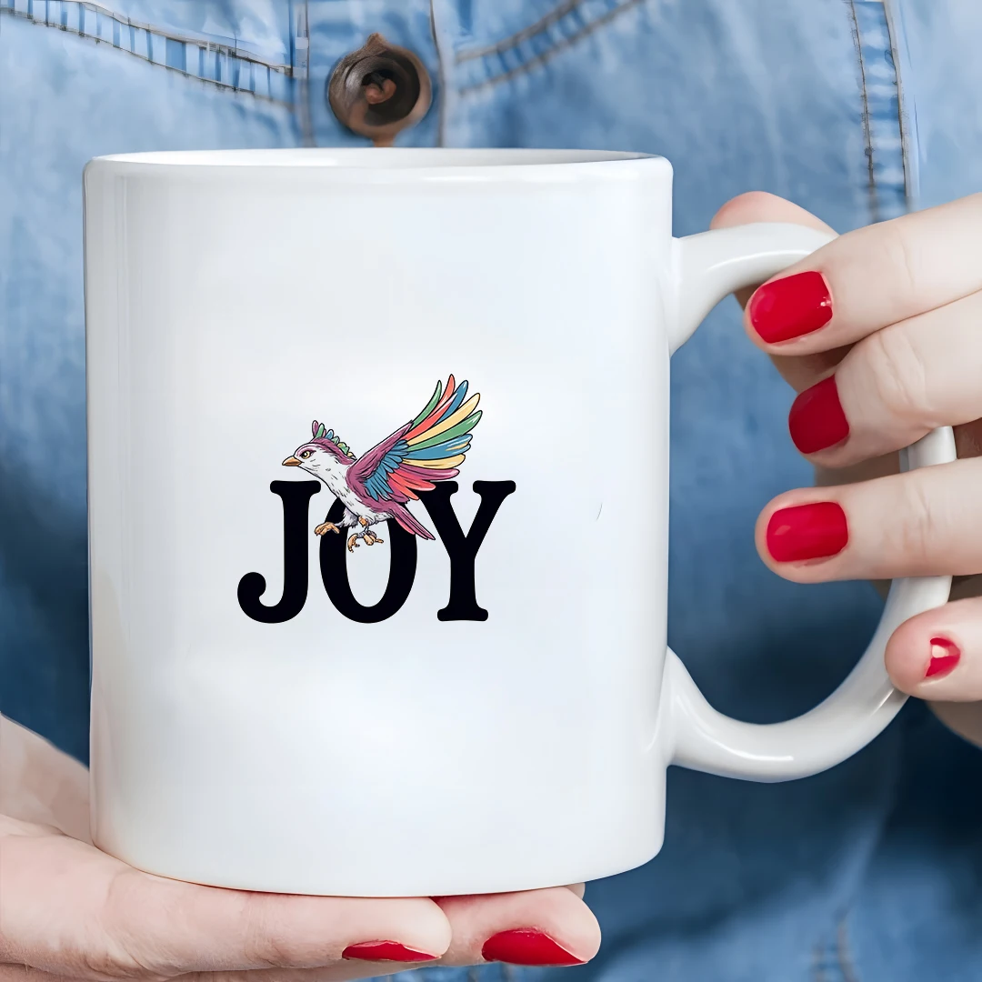 

11oz Joy Bird Decorated Cup Kids Holiday Hot Beverage Cup Christmas Office Creative Cup