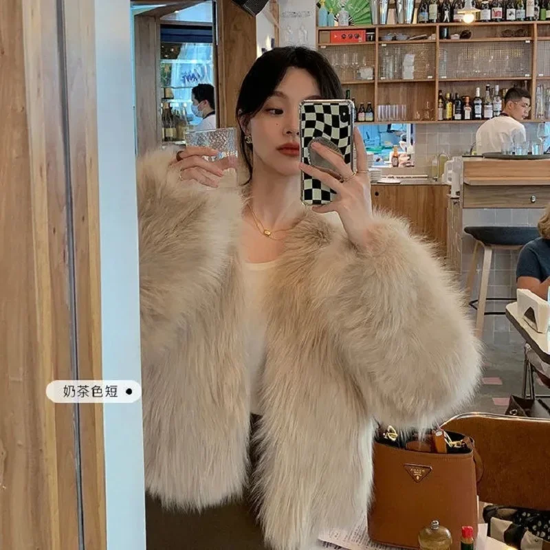 

Faux Fur Coat Womens Clothing 2025 New Fashion Casual Imitation Fox Fur Coat Female Short Loose Comfortable Winter Jacket