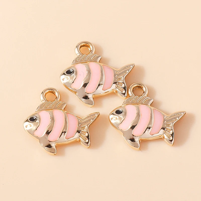 Leslie 10 Stück neue Cartoon bunte Herz Goldfisch Clown Fisch Charms Anhänger für Schlüsselanhänger Ohrringe DIY Schmuckherstellung Zubehör – Detail 31