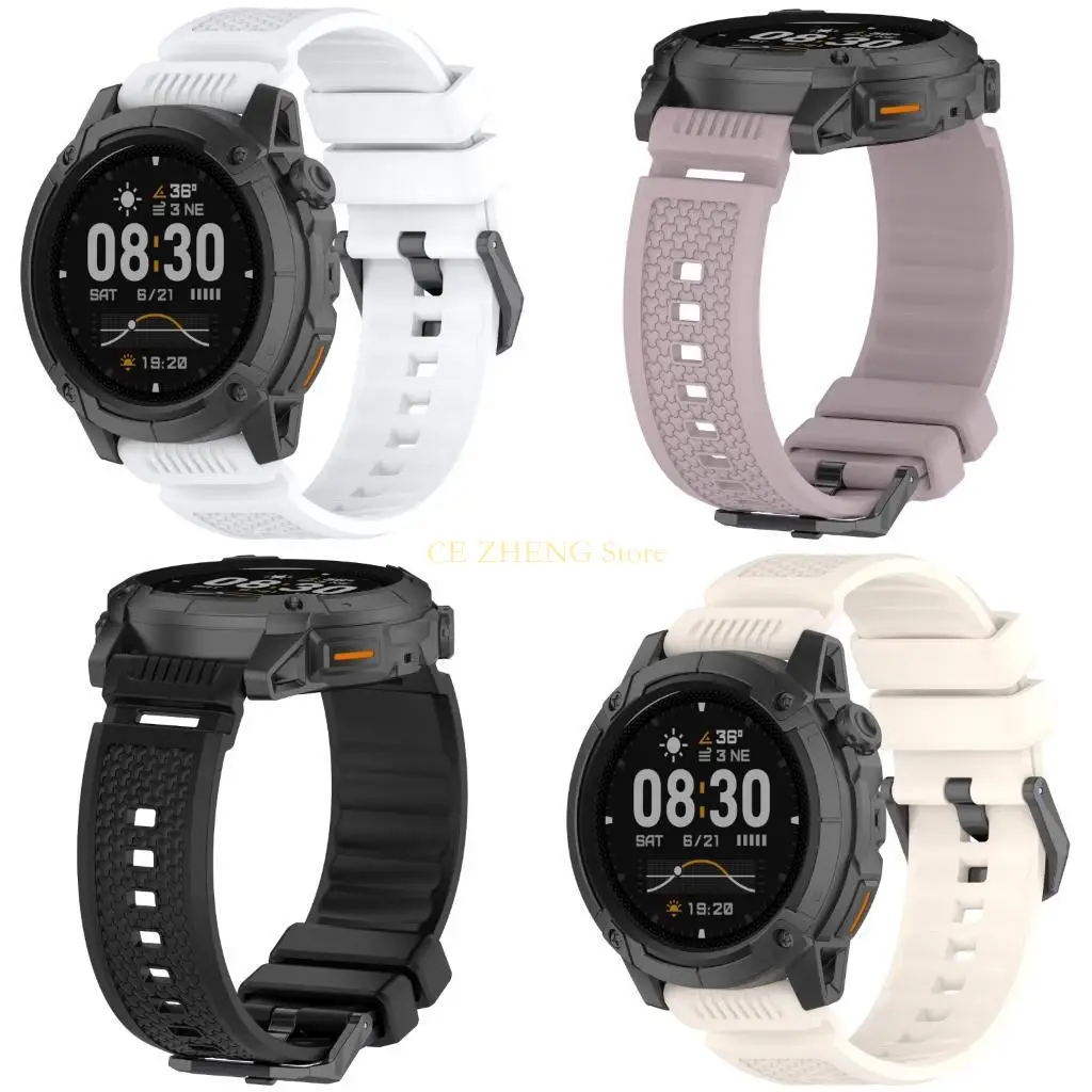 

E56B 24mm Quick Release Silicone Watch Band Smooth Design Comfortable Strong Lightweight Accessory for NOMAD Use
