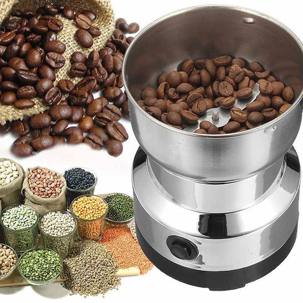 

Coffee Grinder 150W Stainless Steel Powder Grinders Home Espresso Low Noise Heat Dissipation Dry Ingredients Kitchen Bar