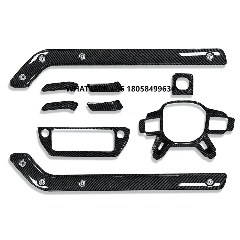 

Real Carbon Central Control Armrest Decorative Strip Center Console Shift Lever Protective Cover for Land Rover Defender