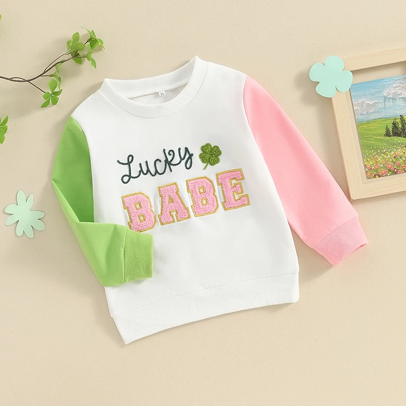 2024-01-04 Lioraitiin  Toddler Baby Boy Girl St Patrick's Day Outfit Long Sleeve Sweatshirt Shirt Pullover Girls Spring Clothes