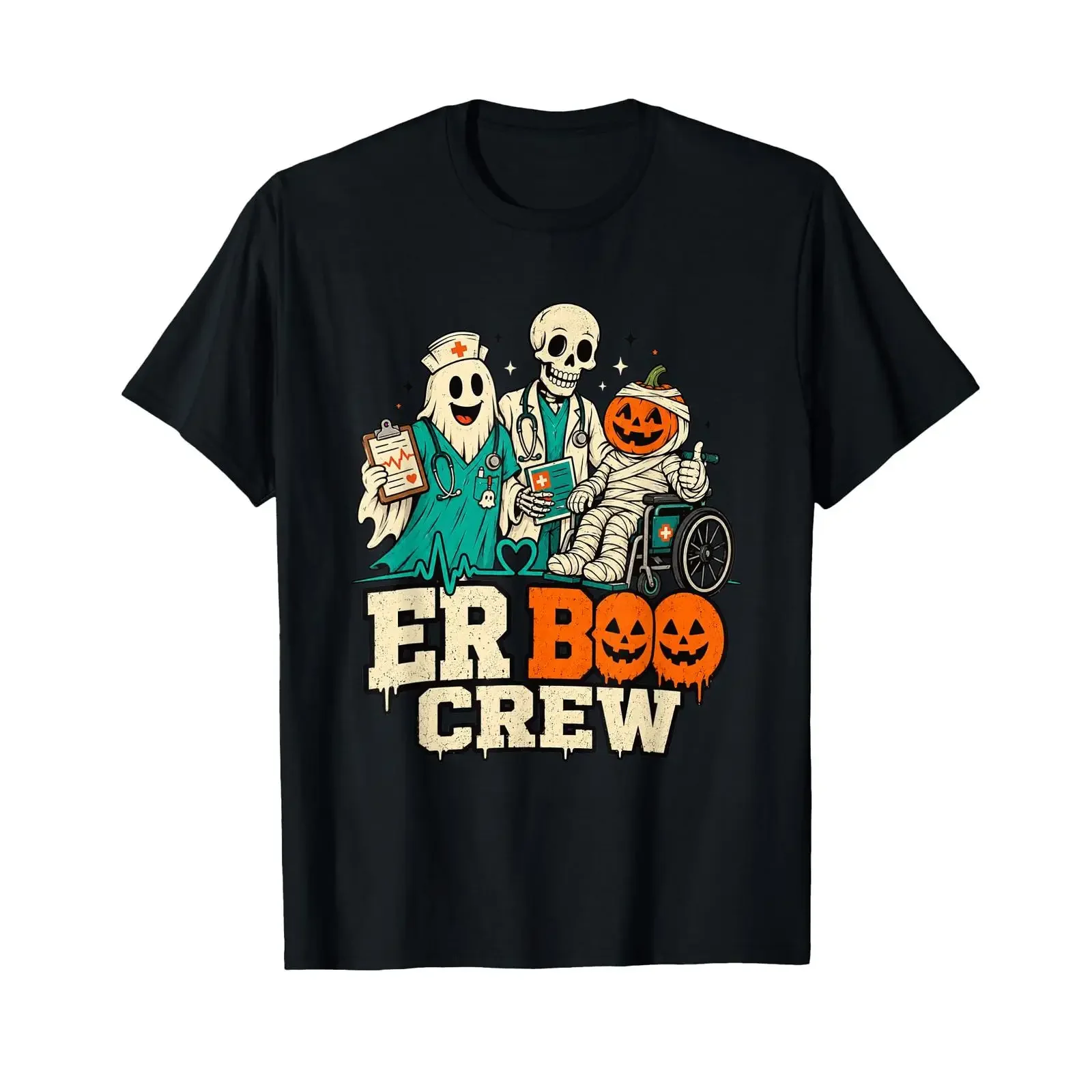 Gruselige ER Boo Crew Notfall Peelings T Shirt vintage Washed designer clothes Casual homme Top For Everyday Wear Stretched