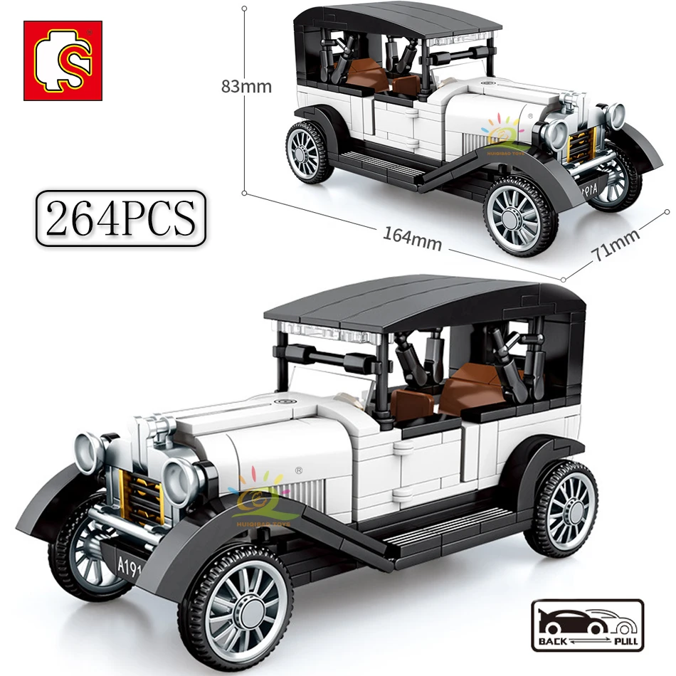 

SEMBO 264PCS City Technique Car Retro Old Classic Vehicle Model Building Blocks Mechanical Creative Supercar Bricks Children Toy