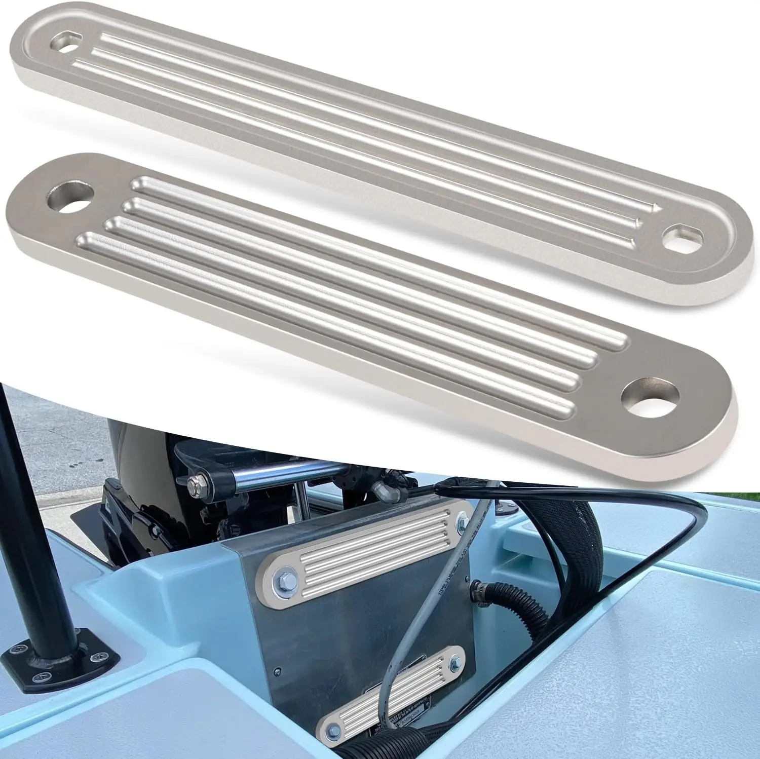 TSP-1 & TSP-2DP Marine Transom Support Plate For Top Bolt Pattern Of Outboard, 12Inch X 2Inch,10Inch Bolt Hole Pattern