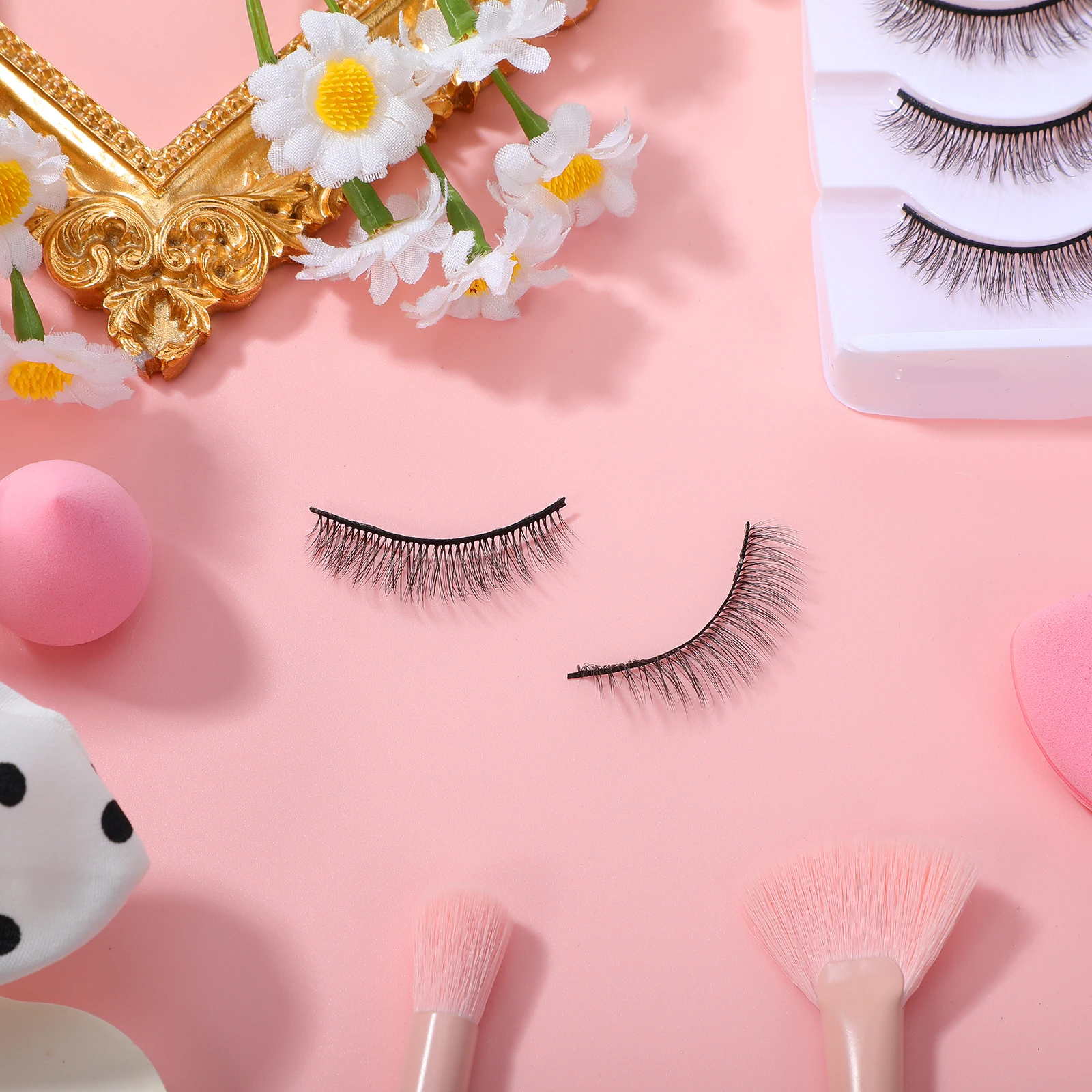 

5Pairs 3D Artificial Eyelashes Curly Soft Flexible Design Perfect Fit for Realistic Bridal Evening Party Nightclub