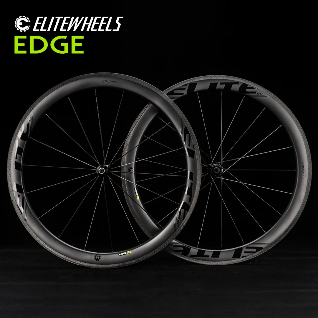 ELITEWHEELS EDGE 40mm 50mm  Ultralight Carbon Fiber Wheelset 1291g Road Rim Brake Wheelset Ratchet