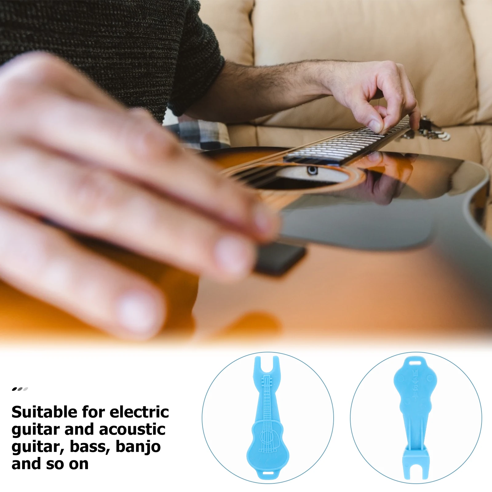 

10 Pcs Guitar Stringer Winder Tool Repair Tools Accessories for Men Blue Winders