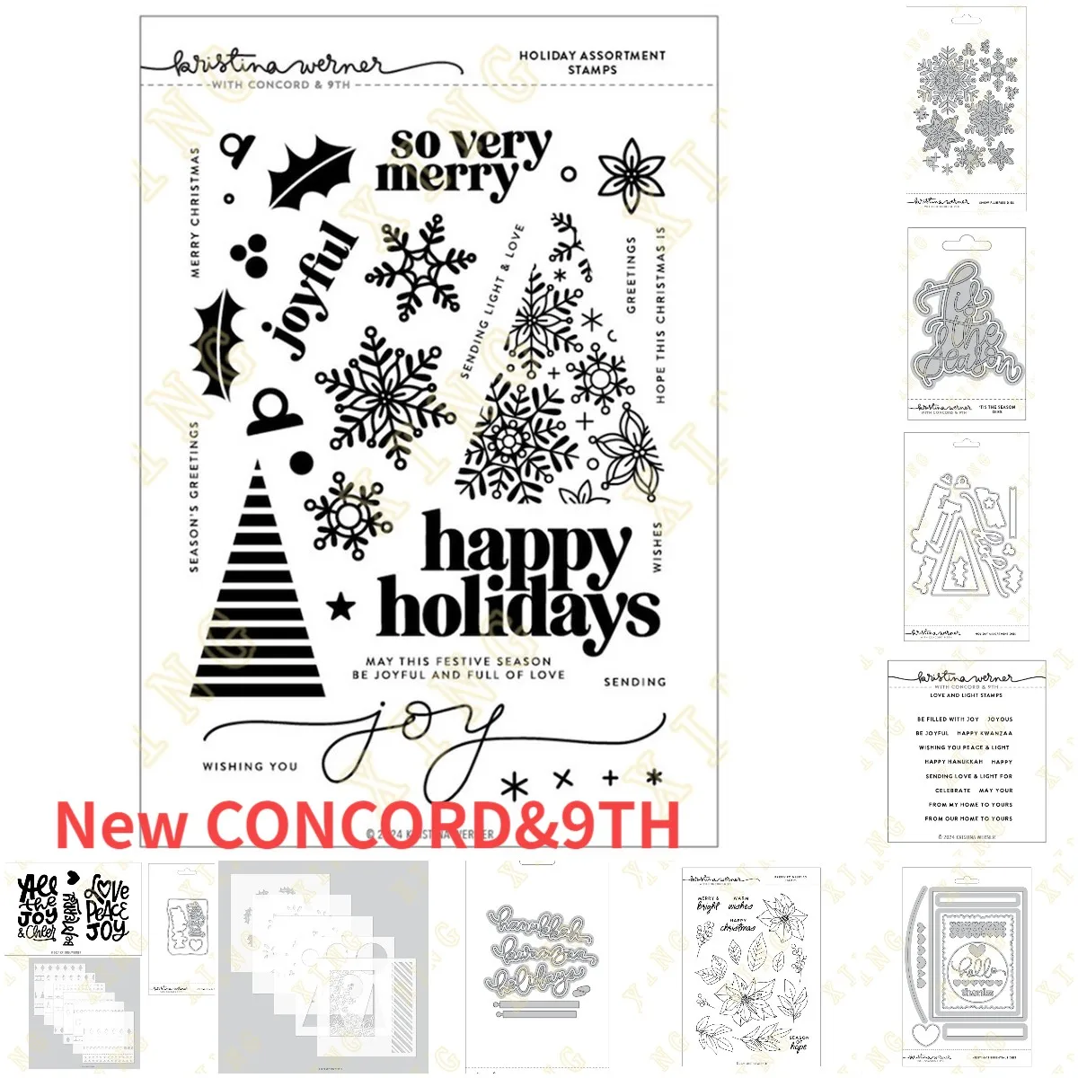 

Werner Snow Flurries Holiday Merry Christmas Cutting Dies Stamps Stencil Embossing Make Paper Greeting Card Making Template