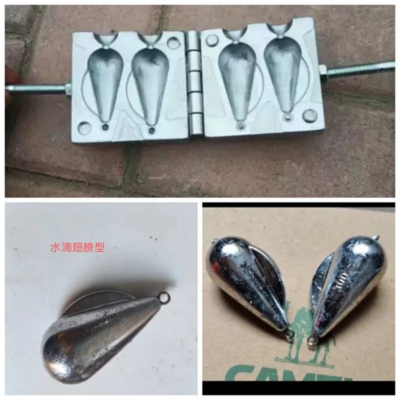 Water droplets fall fishing weights mold water wings lead weights