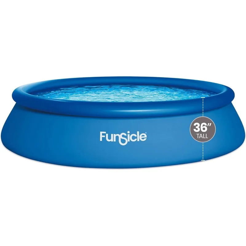 Set per piscina esterna fuori terra con anello gonfiabile rotondo Quickset da 15 piedi x 36 pollici con pompa filtro e tipo D C