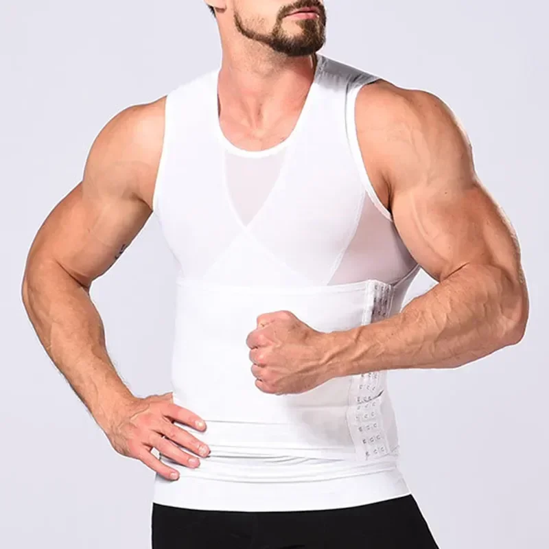 Corset Slimming Men Vest Compression Abdomen Shapewear Control Breathable Sheath Tummy Shaper Body Waist Tops Mesh Trainer Fajas