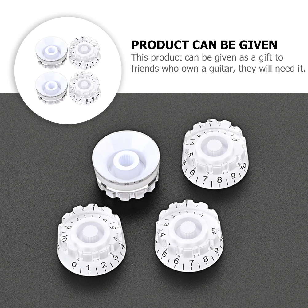 

4 Pcs Guitar Knob Practical Gift for and Bass Owners Electric Volume Knobs Caps Adjustable Accessory Plastic Control