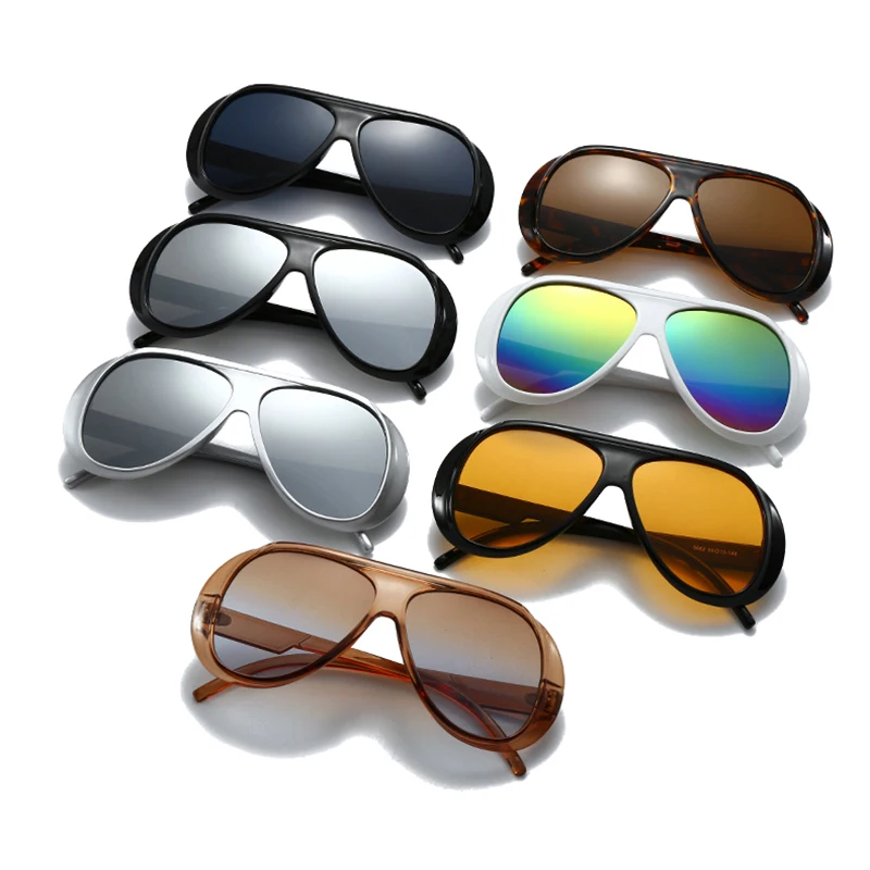 نظارات شمسية رائدة بحجم كبير للرجال والنساء ، ظلال مرآة متدرجة عتيقة ، نظارات شمسية عصرية ، UV400 #4