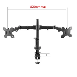 Soporte de Monitor Dual para ordenador de escritorio, base de sujeción de MS02-II, movimiento completo, 360 grados, 10-27 pulgadas, carga de brazo de 9,9 kg