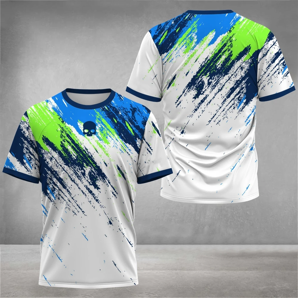 Summer Gym Men\'s T-Shirts Crew Neck Short Sleeve Colourful Print Tennis Running T-Shirt Casual Comforts Outdoor Sportswear Tops
