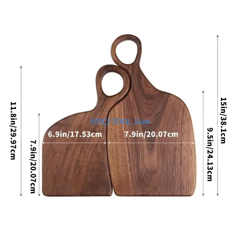 L8RC Compact Size Wooden Cutting Board Set for Couple Produced for Small Fruits and Bread Cutting Kitchen Decors