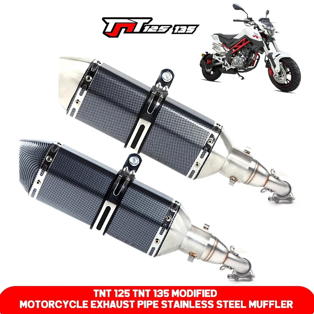 

FULL SYSTEM EXHAUST MOTOCYCLE EXHAUST MUFFLER FRONT PIPE TUBE TNT135 MOTORCYCLE EXHAUST FOR BENELLI TNT 125 135 TNT135