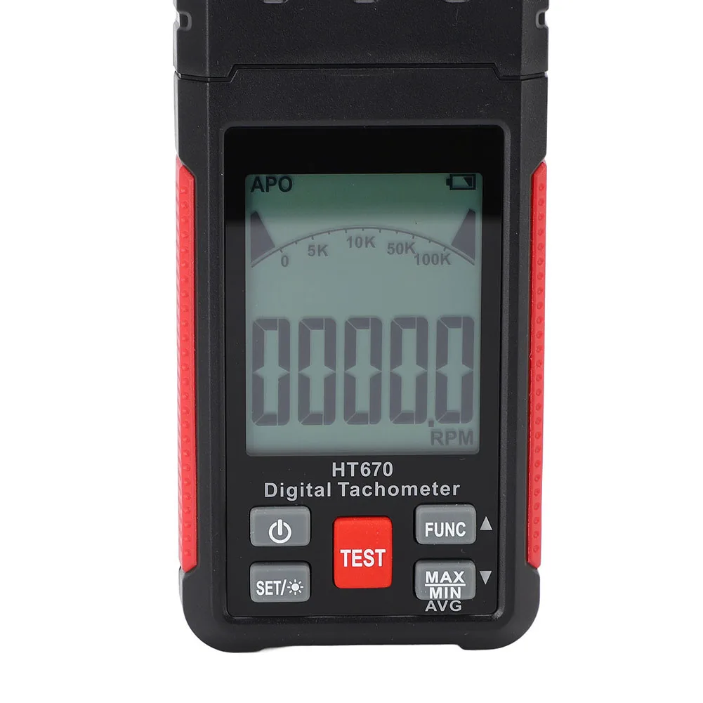 HT670 Industrial Handheld Tachometer with Clear 40mm LCD Display and Accurate RPM Readings in Manufacturing Environments