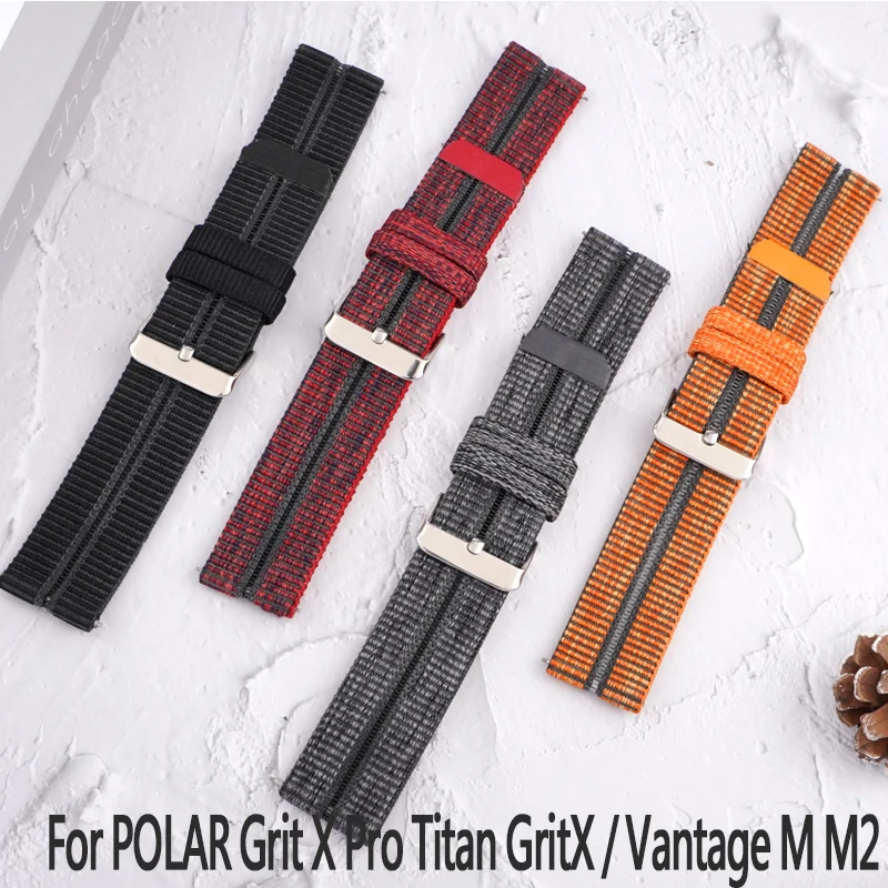 Replacement Wristband For POLAR Grit X Pro Titan GritX / Vantage M M2 22mm nylon Strap Band Accessories Bracelet ремешок correa