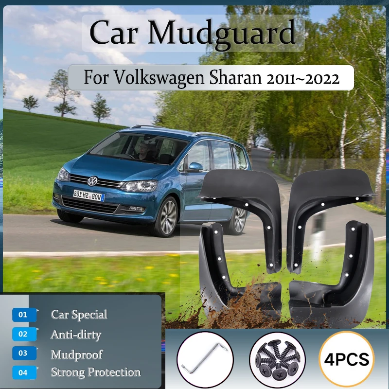 Universal Car Mudguard For VW Volkswagen Sharan MK2 7N 2011~2022 Dustproof Mud Guard Front Rear Fender Mudflapd Auto Accessories