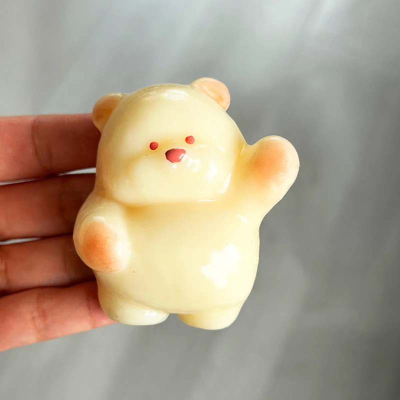 Mini Bear Pinch Toy Slow Rebound Stress Relief Toys Small Square Cake Pinch For Kids Adults Gift