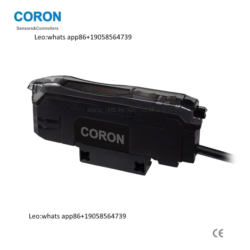 CORON GF8R-P Optical Sensor Fast Response Double Segment Display Red LED Fiber Optic PNP Light-On Dark-On Lead Wire Small