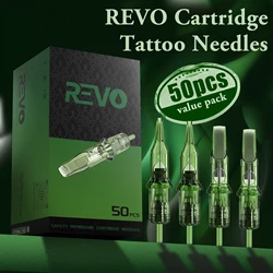 50PCS INKIN REVO Tattoo Cartridge Needles Re-define Precision Tattoo Cartridge RL RS MC M1 Sterilized for Round Liner Needles