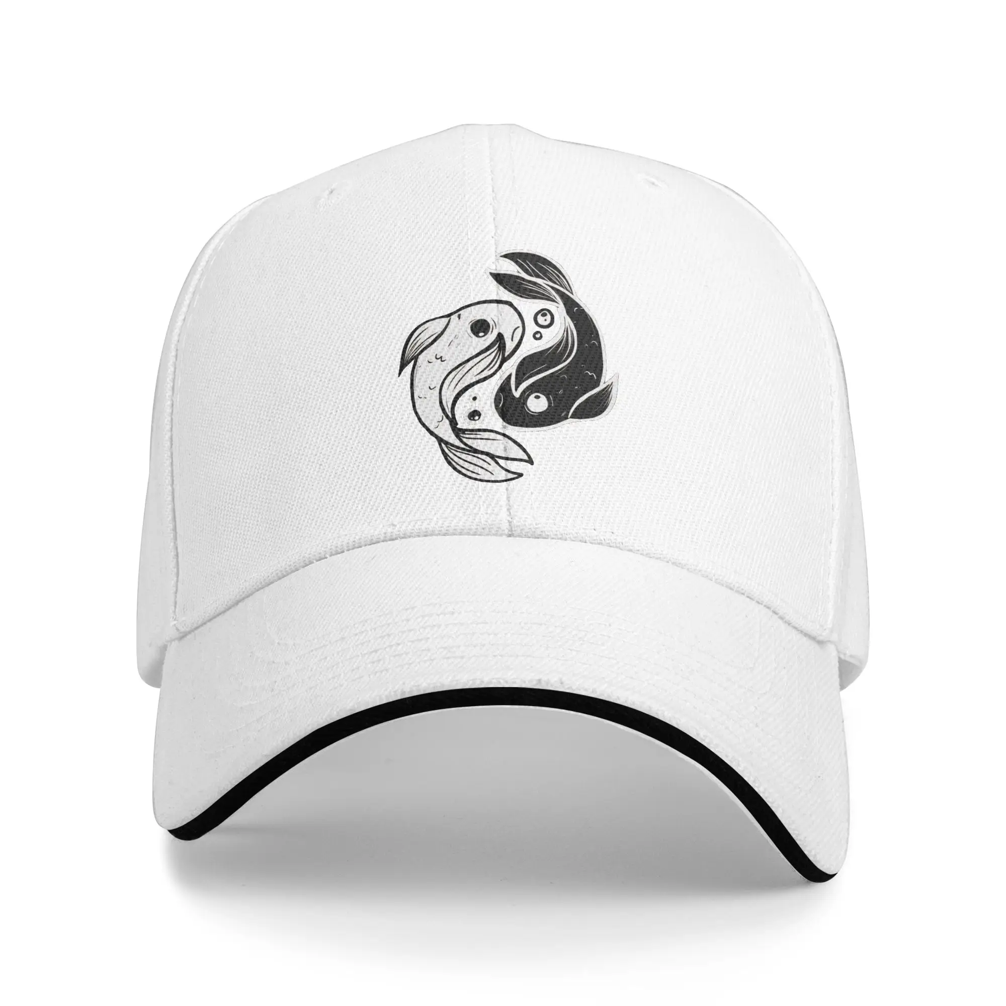 Yin Yang Koi Fish Sun Baseball Cap Summer Men Women  Custom DIY Hip Hop Hats Adjustable y2k Funny Outdoor Sport Baseball Caps