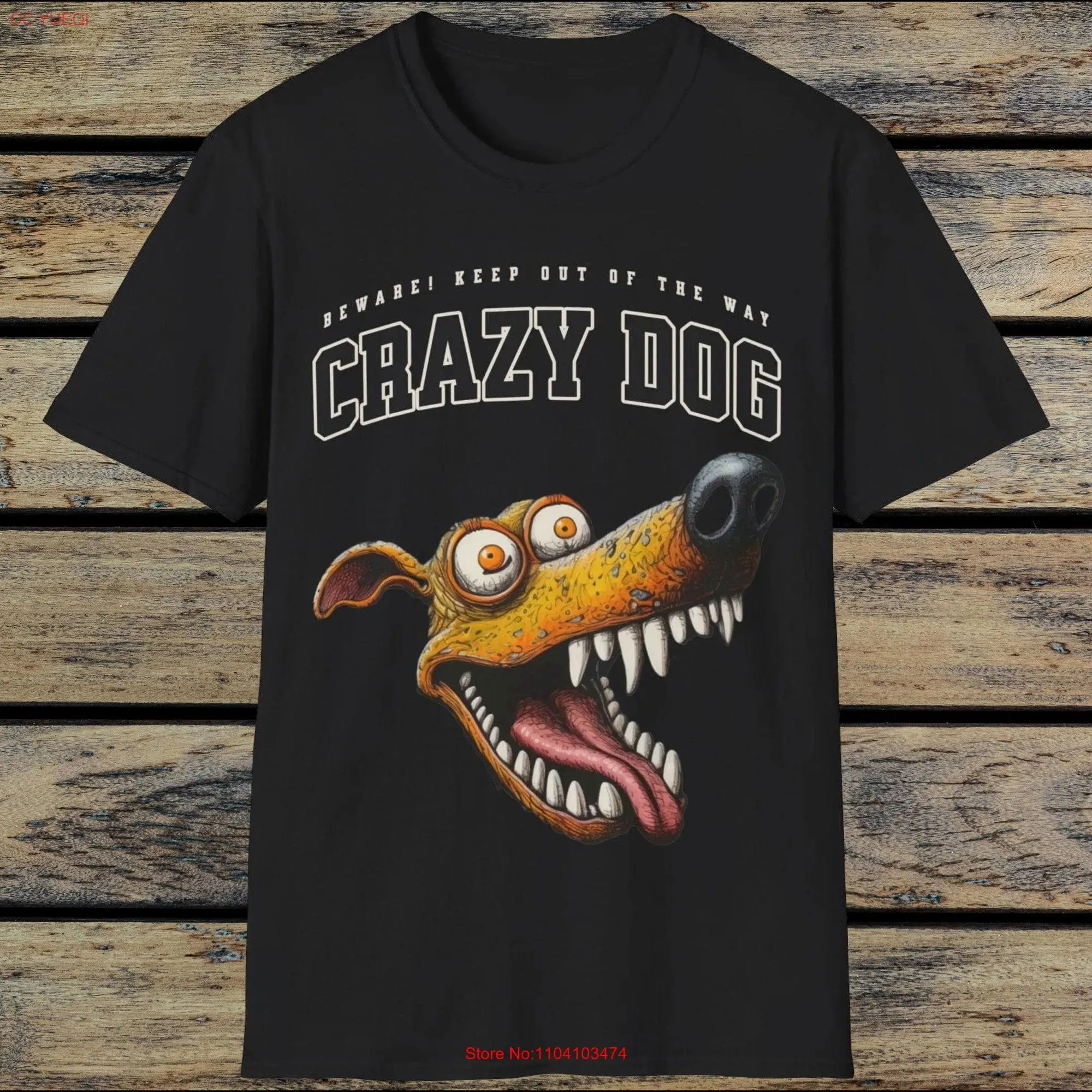 Crazy Dog Funny T Shirt High Quality Print Colorful for Pet Lovers  long or short sleeves