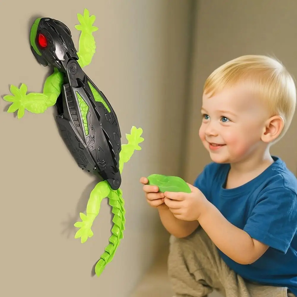 Remote Control Bionic Chameleon Gecko Roach Toy With LED Eye Flexible Movement Wall Climbing Toy Kid Adult Interactive Fun Gift
