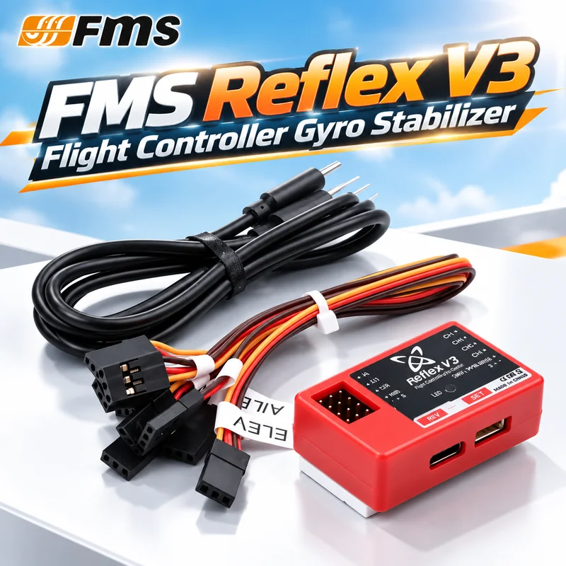 FMS Reflex V3 Bluetooth Upgraded External Flight Controller Gyro Stabilizer Intelligent Auxiliary Balance Instrument For Airplan