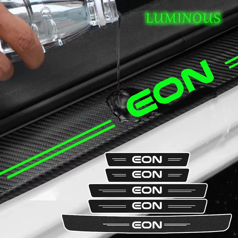 Luminous Car Door Sill Decals for Hyundai EON Logo Protector Plate Trunk Bumper Threshold Stickers Scuff Film Accessories