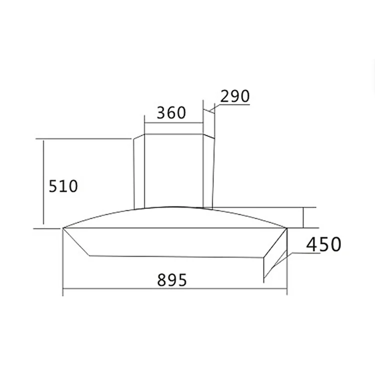 고품질 저가격 주방 레인지 후드 주방 굴뚝
