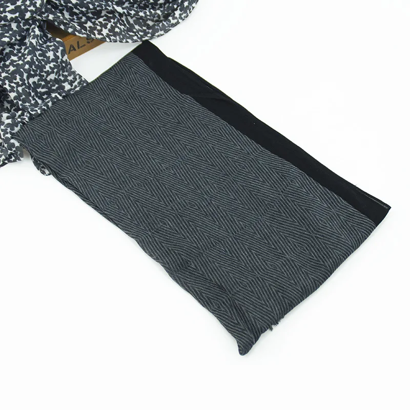 Autumn Fashion Men Scarf Winter Black Navy Mix Woven Cotton Muffler Male Casual Warm Big Size Neckchief 80*190cm Striped Scarves