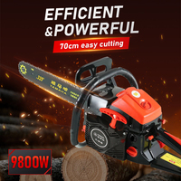 9800W High-Power Chainsaw Logging Saw 87CC 2-Stroke Petrol Gasoline Chain Saw Cutting Logging Chain Saws Power Tools