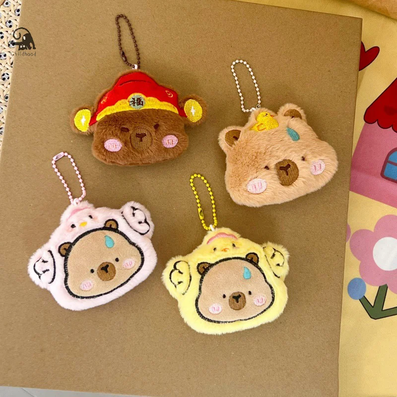 Cute Cartoon Capybara Plush Toy Stuffed Animal Doll Creative Fluffy Toy Student School Bag Pendant Kid Girl Gifts