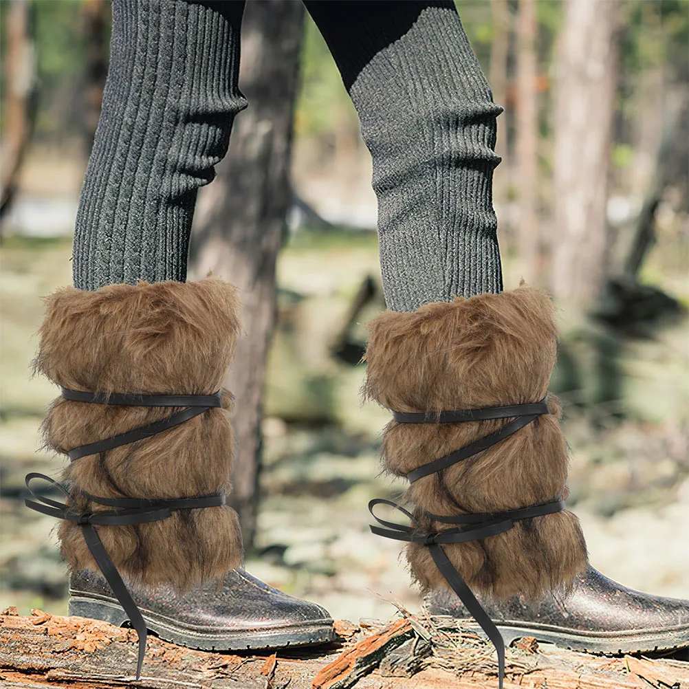 2 pçs viking boot cobre perna envoltórios para homens mulheres retro estético cosplay traje acessórios medieval inverno guarda-roupa essencial