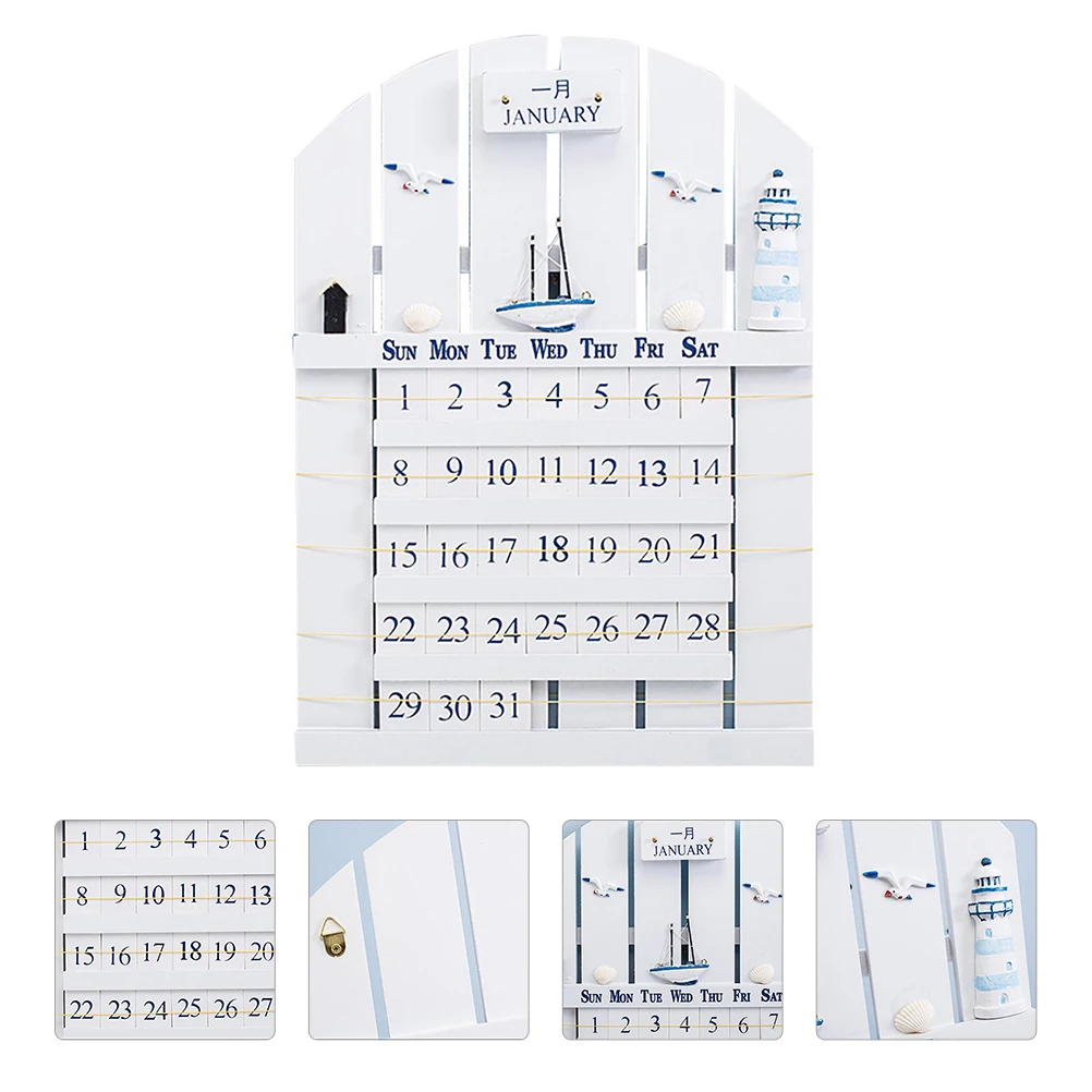 1 قطعة ديكور تقويم خشبي أنيق وعملي للمنزل والمكتب وغرفة النوم هدية للأصدقاء والعائلة تقويم خشبي #1