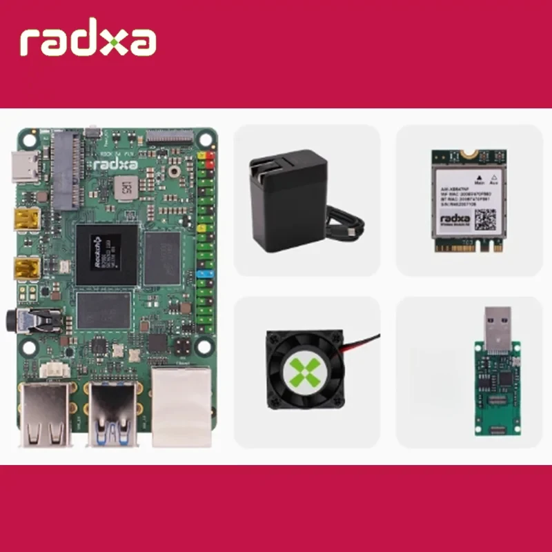 

RADXA ROCK 5A RK3588S 4GB/8GB/16GB/32GB ОЗУ + блок питания + беспроводное подключение + радиатор + кардридер