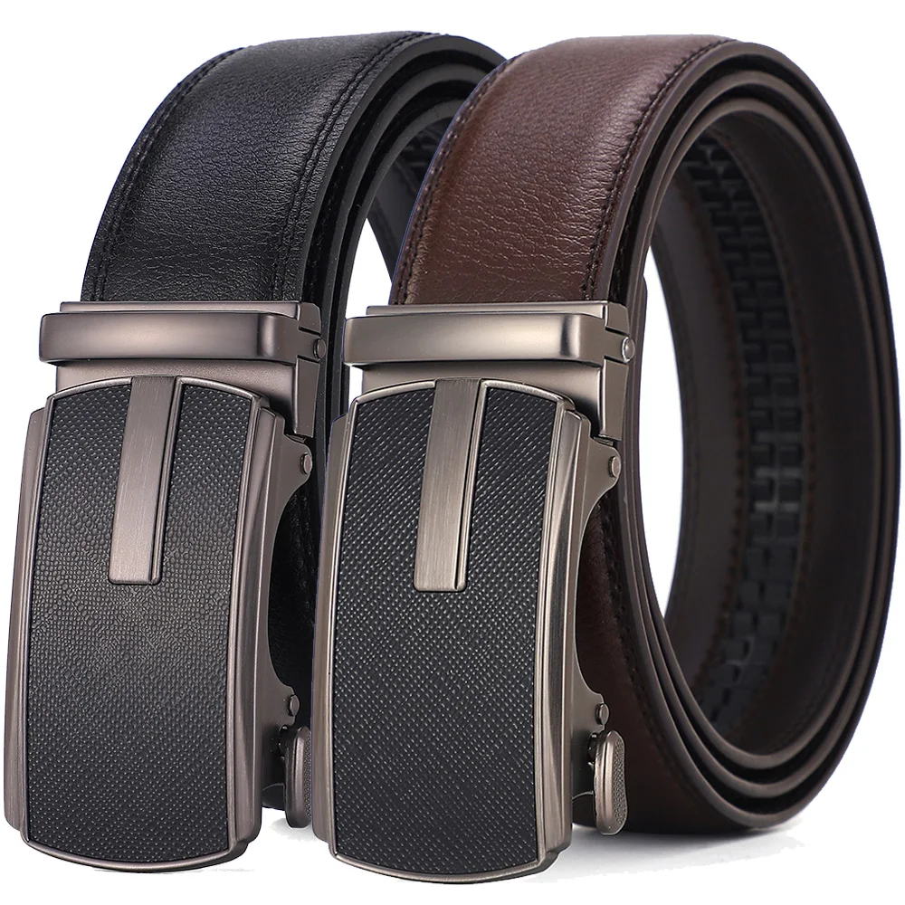 Hohe Qualität Business Gürtel für Männer Automatische Schnalle Luxus Designer männer Leder Gürtel Mode Rindsleder Männliche Taille Gürtel 3,5 cm