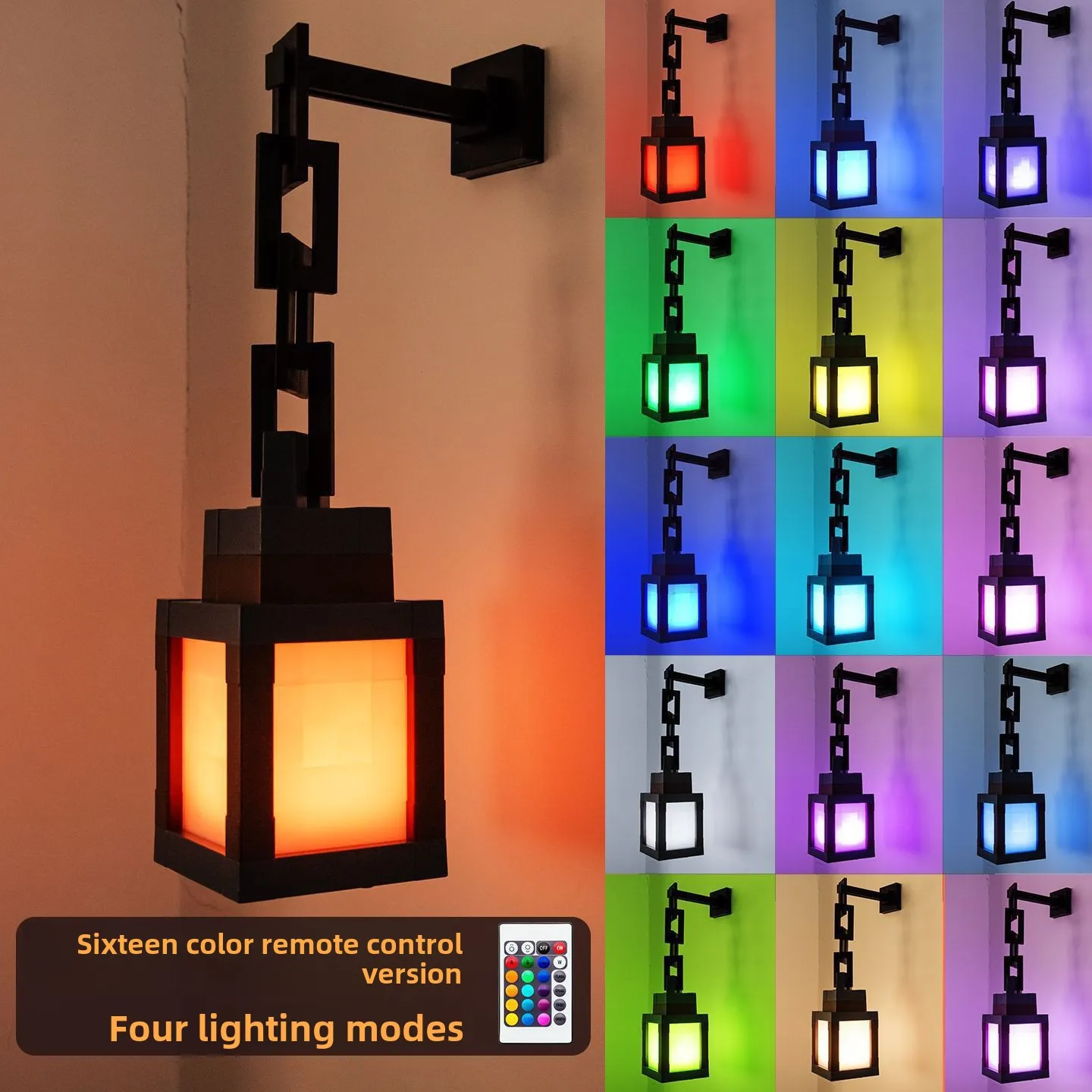 Lantern Pixel Wall Light Remote Control Color Changing LED Creative Decorative Lights Game Perimeter Lights